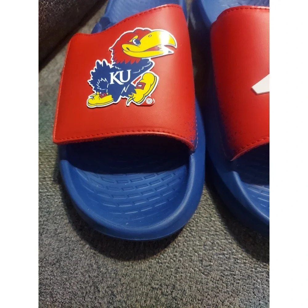 Adidas X NCAA Lightblaze Slides Kansas Jayhawks Royal Red Blue Men's Size 7
